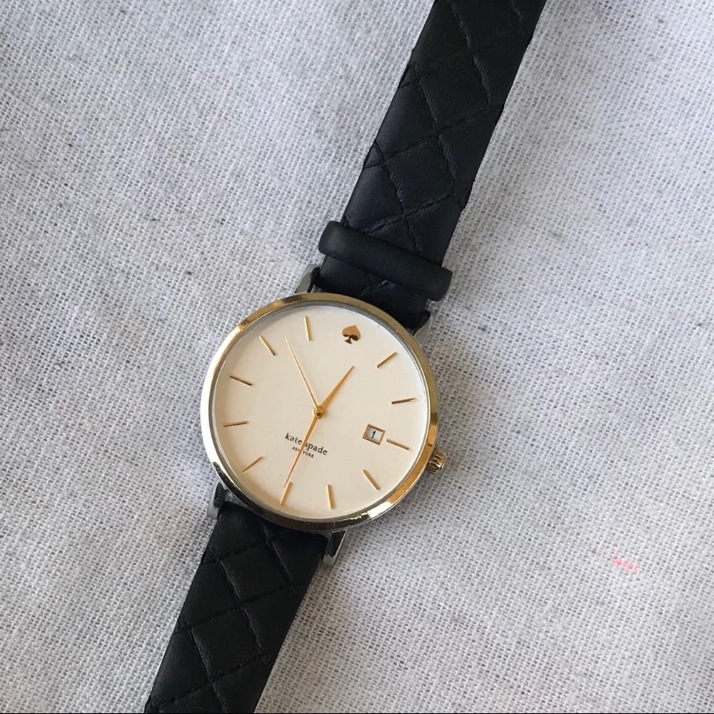 Kate Spade ♠️ black leather watch with date
